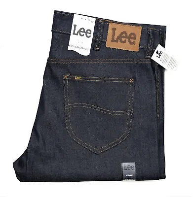 $97 • Buy New Lee Straight Leg Selvedge Jeans Dark Raw Denim Men's Sizes Red Line Riders 