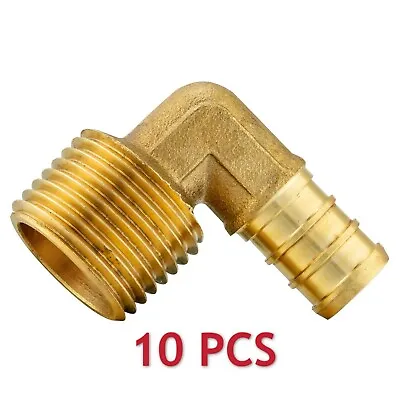 EFIELD 10 PCS 1/2  PEX X 1/2  Male NPT Elbow Brass Crimp Fittings(LEAD-FREE)NSF • $23.45