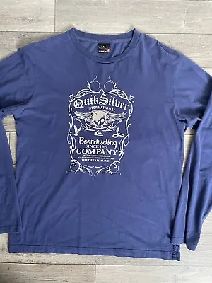 Quicksilver Long Sleeve Jumper Men’s Size M Blue Surfer Style • £11