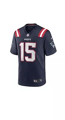 New England Patriots Ezekiel Elliott #15 Nike Navy Official NFL Game Jersey • $129