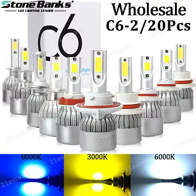 H1/H3/H4/H7/9005/9006/H11/H13/5202/9004/9007 LED Headlights Kit Hi/Lo Beam Bulbs • $8.59