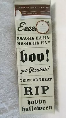 NEW EK Martha Stewart Crafts Wood Mount Stamps Halloween 7 Spooky Phrases Words • $12.99