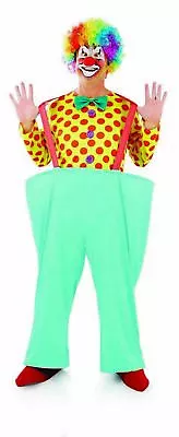 Mens Circus Clown Costume Incl Wig Nose M L XL Adult Funny Fancy Dress Carnival • £33.99