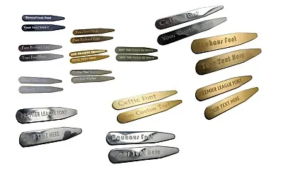 Premium Collar Stays To Engrave In Either Brass Or Stainless Steel : Exotic Font • £4
