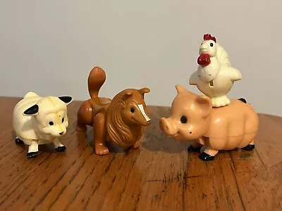 Vtg Lot Fisher Price Little People Farm Animals Hong Kong (Dog Pig Lamb Rooster) • $15