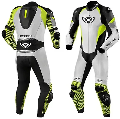 New Men's Racing 1 Piece Motorcycle Motorbike Moto Gp Biker Leather Suit • $298.39