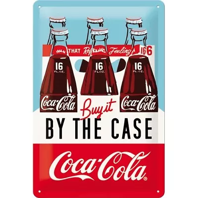 Retro Tin Metal Embossed Sign COCA COLA By The Case  Licensed Nostalgic Art • $29.99