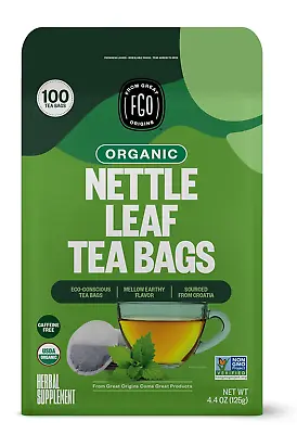 FGO Organic Nettle Leaf Tea Eco-Conscious Tea Bags 100 Count • $14.98