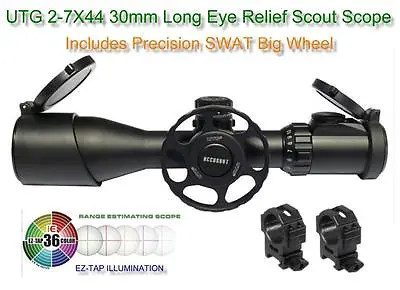 Leapers UTG 2-7X44 30mm Long Eye Relief Scout Scope AO 36-Color W-SWAT Big Wheel • $199.18