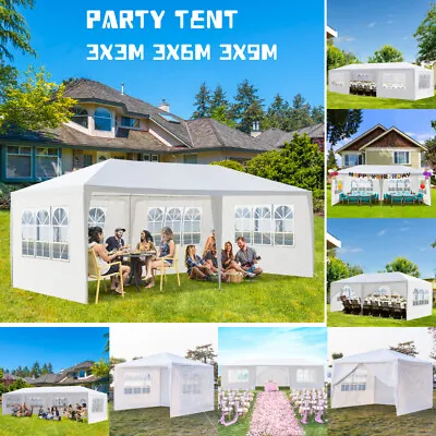 3x3/4/6/9M Heavy Duty Gazebo Marquee Canopy Waterproof Garden Patio Party Tent • £35.79