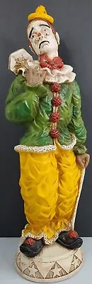 Vtg RARE 1956 Lg OPERA CIRCUS CLOWN Statue Plaster/Ceramic Pre-owned 25  EUC • $79.99