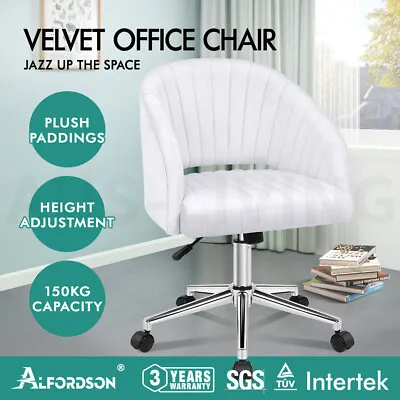 $139.85 • Buy ALFORDSON Velvet Office Chair Fabric Armchair Computer Swivel Study Adult Kids