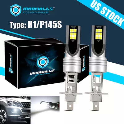 2Pcs H1 LED Fog Driving Light Bulbs Conversion Kit Super Bright 6000K 100W White • $16.31