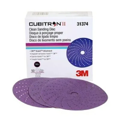 $64.73 • Buy 3M 31374 Cubitron? II Clean Sanding Hookit? Disc, P180 Grit, 6 