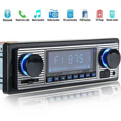 Car Radio Vintage Wireless Bluetooth MP3 AUX USB FM Stereo Audio Multimed Player • $30.30