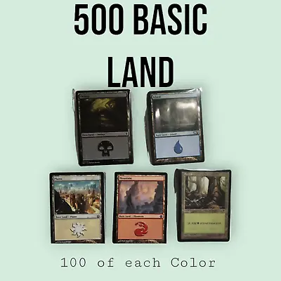 MAGIC The Gathering MTG Basic Land Lot Of 500 (100 Of Each Color) Bulk • $24.99