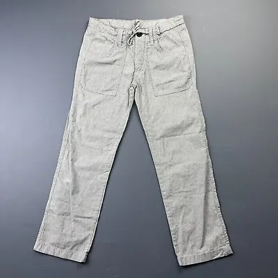 Zara Pants Girls 7-8 28x23* Pin Striped Drawstring Bucket Pockets Belt Loops • $13.95