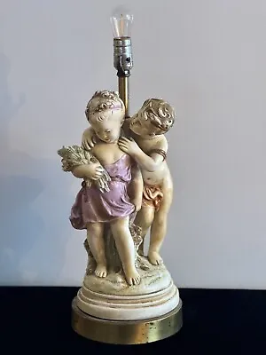 Vintage Plaster Chalkware Boy & Girl In Love - Large Table Lamp • $169.99
