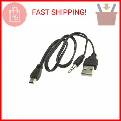 DEEIRAO New USB2.0 Charging Cord To Mini B Male And 3.5mm Jack Plug Audio Cable • $10