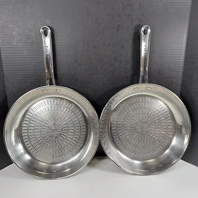 T-Fal Performa 10  Stainless Steel Fry Pan Skillet Techno Release 88 101-6 Set/2 • $40