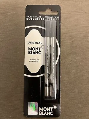 Mont Blanc  2 Rollerball Pen Refills Medium Point Black 15164 502-00039 • $16.99