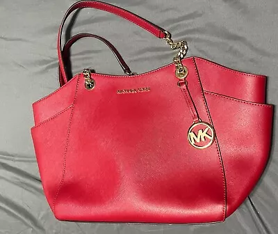 Scarlet Michael Kors Large Leather Chain Shoulder Tote 35T5GTVT3L • $50