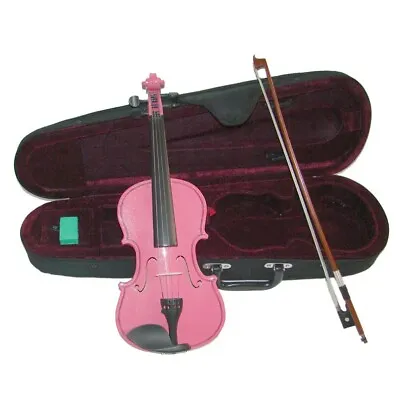 Pink ViolinCaseBowStringsBridgeRosin~4/4 3/4 1/2 1/4 1/8 1/10 1/16 • $99.99