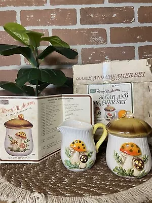 Vintage Retro 1977 Sears Roebuck Merry Mushroom Sugar And Creamer Japan W/ Box • $70