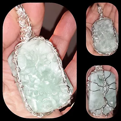 Pendant Handcrafted Larimar Pectolite  Gemstone  Atlantis Stone  Chinese Carving • £19.99