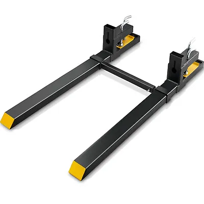 VEVOR Clamp On Pallet Forks 4000lbs Tractor Forks 60  Adjustable Bucket Fork • £154.79