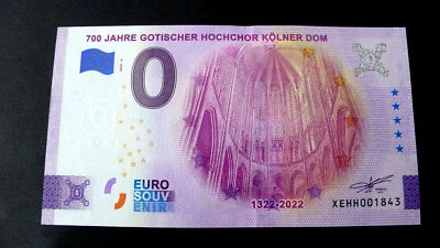 £3.86 • Buy 2022 Colner Dom 700 Years High Choir Cologne 0 Euro Souvenir Banknote Cologne Bill
