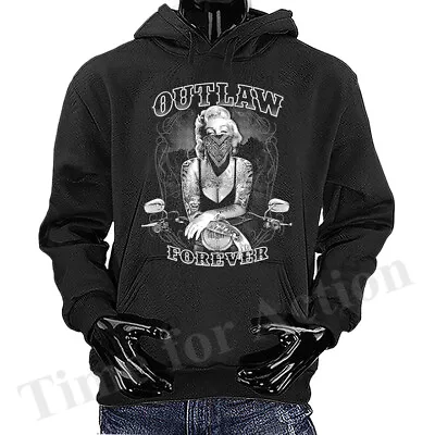 Monroe Outlaw Bike Pose Graphic Pullover Hoodie • $31.32