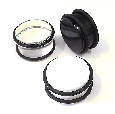 PAIR Flesh Ear Body Pmma Tunnels **PLUGS** - CHOOSE COLOUR - ODD  (7mm-19mm) • £4.39