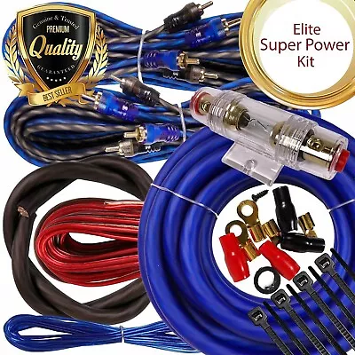 Complete 4 Channels 2500W 4 Gauge Amplifier Installation Wiring Kit Amp PK1 Blue • $38.99