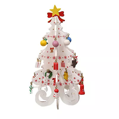 1 Set Wood Christmas Tree Wide Application Cute Fine Workmanship Desktop • $13.30