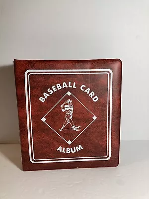 BCW Mini Baseball Card Album 3 Ring Binder 9”x8” Vinyl Vintage Red By EUC • $12