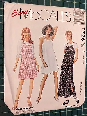 Vintage McCall's 7726 Easy Misses' Pullover Dress Pattern Sizes 8-12 • $5