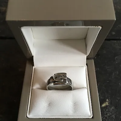 Michael Kors Buckle Ring Silver Size 7 • £15