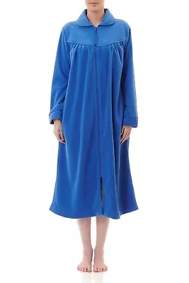 Ladies Givoni Wisteria Mid Length Zip Dressing Gown Bath Robe (76) • £46.50