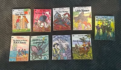 Lot 9 Vintage Moby Books Illustrated Classic Editions Pocket Size-Tom Sawyer++ • $35