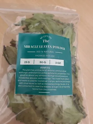 Leaf Of Life - Miracle Leaf (Bryophyllum Pinnatum) Medicinal Plant Dry Leaf 25g • £5.25
