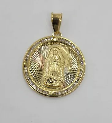 10KT Virgin Mary Real Gold Pendant Diamond Cut 2.26 Grms 3.5mm Bail. • $125