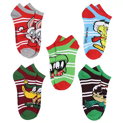 Looney Tunes Characters Striped Mix And Match Adult 5 Pack Ankle Socks • £14.20