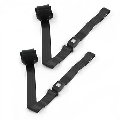 Ford Mustang 1979 - 1993v Standard 2pt Black Retractable Bucket Seat Belt Kit -  • $99.95