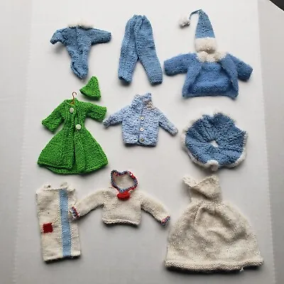 Vintage Barbie Handmade Knit Crocheted Winter Clothing Coats Dresses 11 Pieces • $24.54