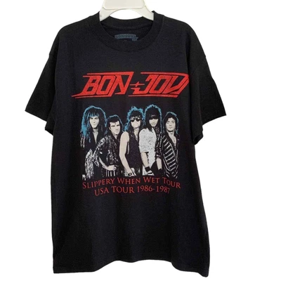 £29.49 • Buy Goodie Two Sleeves Black Bon Jovi Slippery When Wet Tour Tee