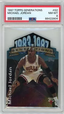 1997 Topps Generations Die Cut #G2  Michael Jordan PSA 8 NM-MT POP 42 • $250