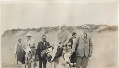 £2.99 • Buy Vintage Old Photograph Men Ladies Donkey Rides On Beach Llanddwyn Anglesey 1922