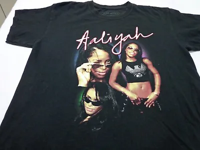 Aaliyah T-Shirt Short Sleeve Music Graphic  Black Tee Size M/L • $14.99