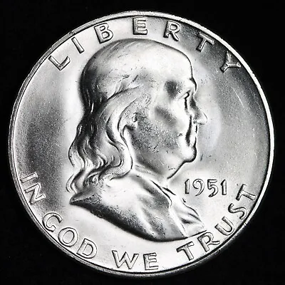 Gem Bu Uncirculated Unc Ms 1951-s Silver franklin Half Dollar brilliant Luster • $49.99